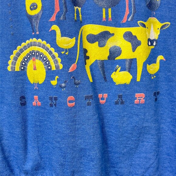 Animal Sanctuary Full Zip Graphic Hoodie Womens Medium Lived In Pastel Farm - Picture 6 of 11